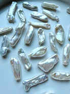 Loose freshwater Baroque Stick Pearls with silvery white luster, iridescence and unique natural shapes
