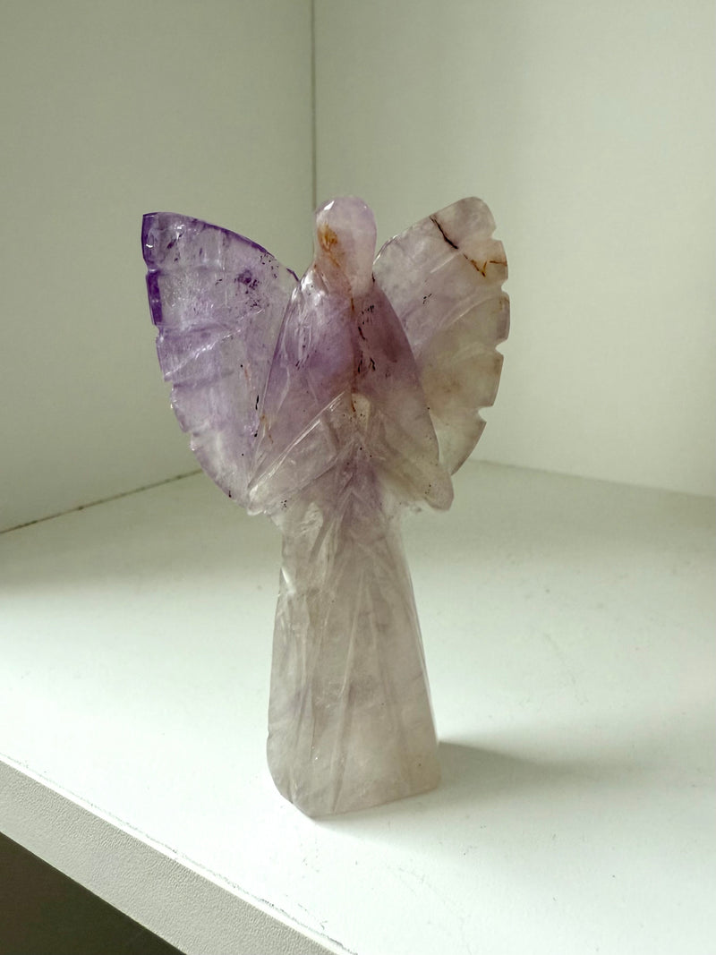 Amethyst Angel Figurine with Golden Healer Inclusions