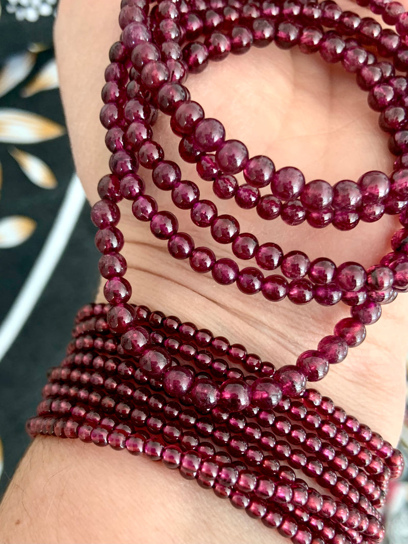 high quality red garnet beaded bracelets 