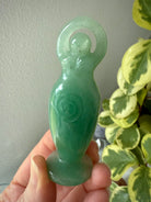 Green Aventurine Crystal Goddess Figurines, a Heart Chakra stone of joy, luck + abundance