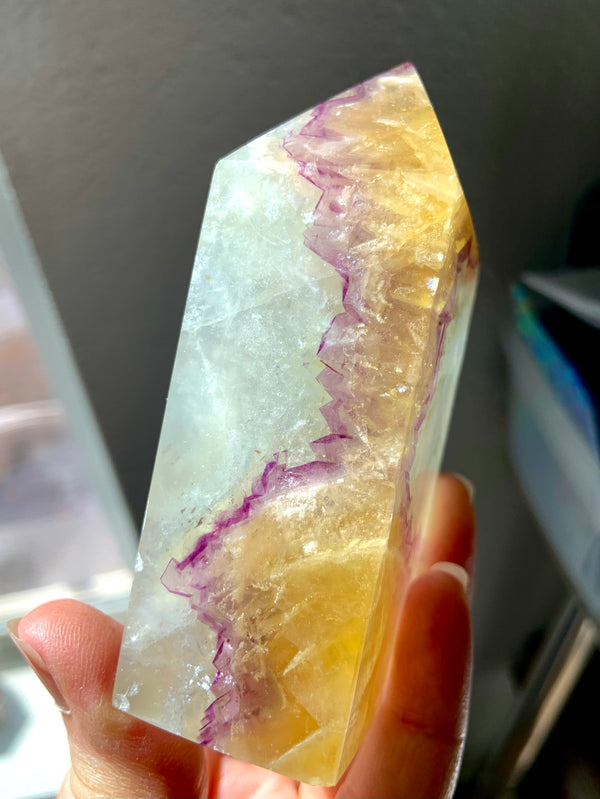 Phantom Yellow Fluorite with Mica Tower