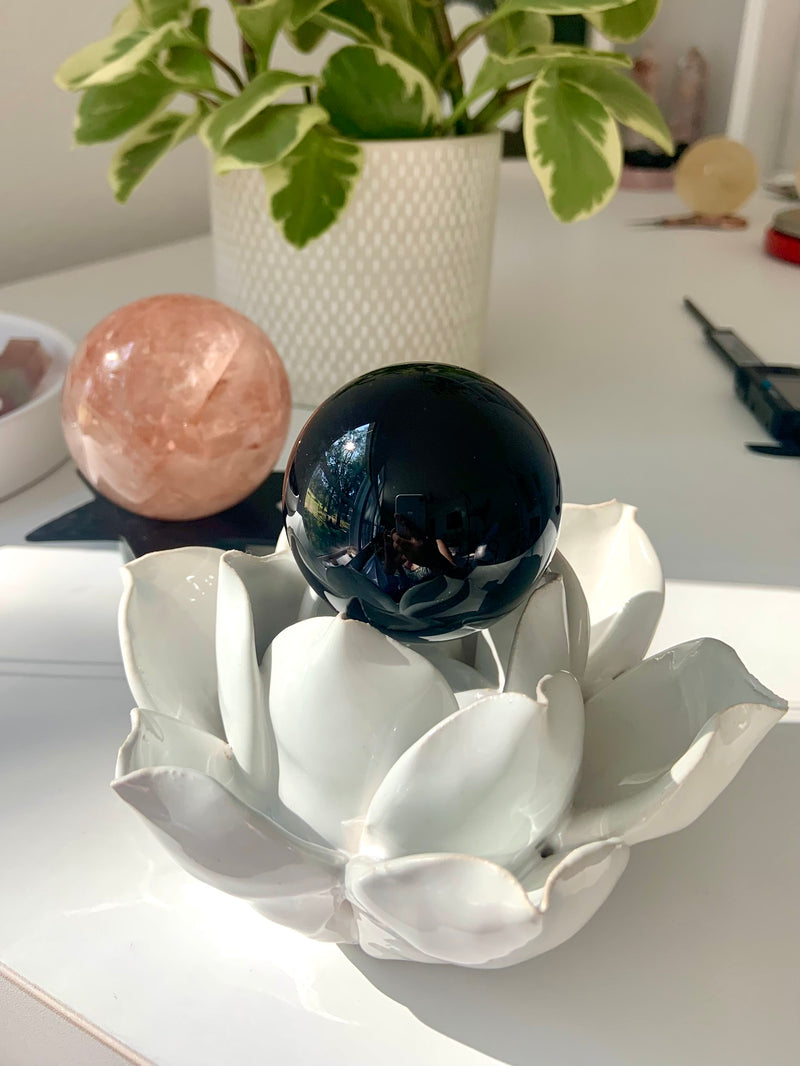 Black Obsidian Sphere for energetic protection