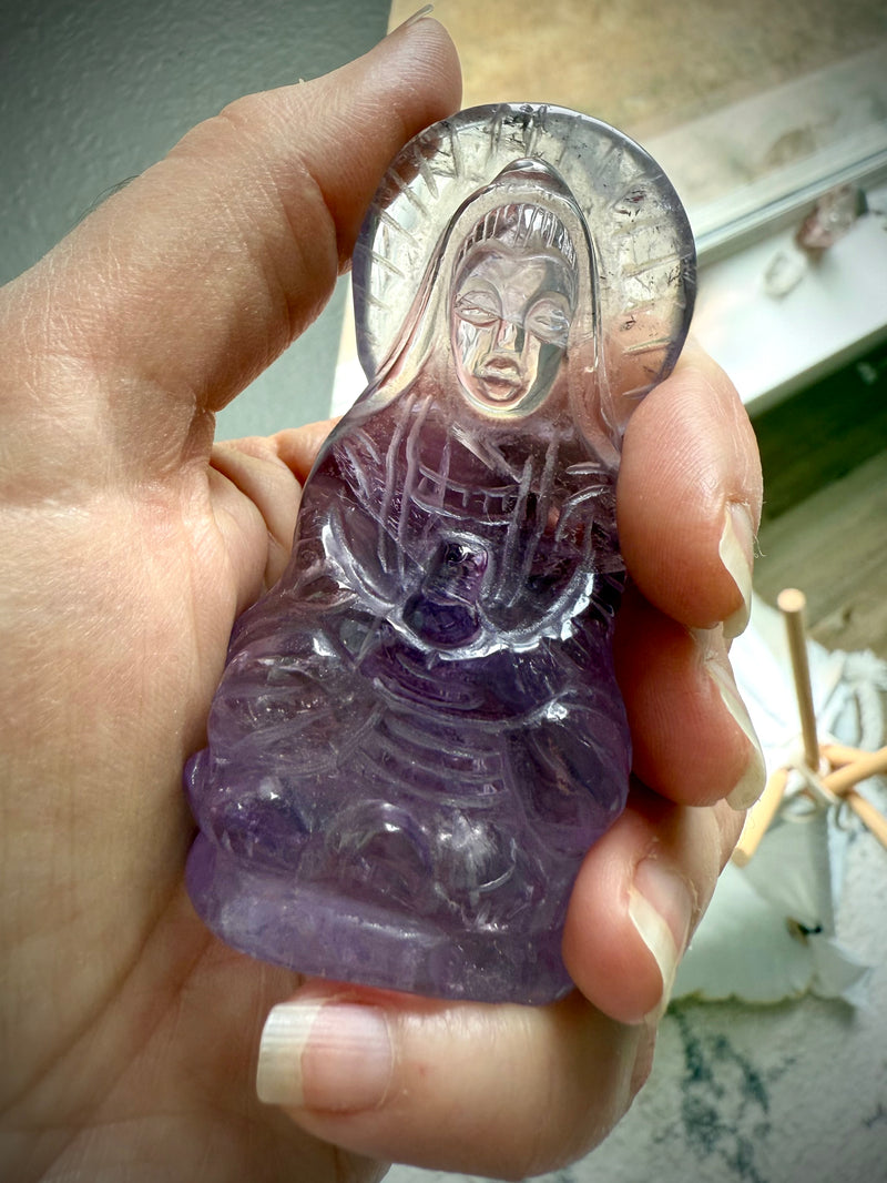 Amethyst Crystal Quan Yin Statue