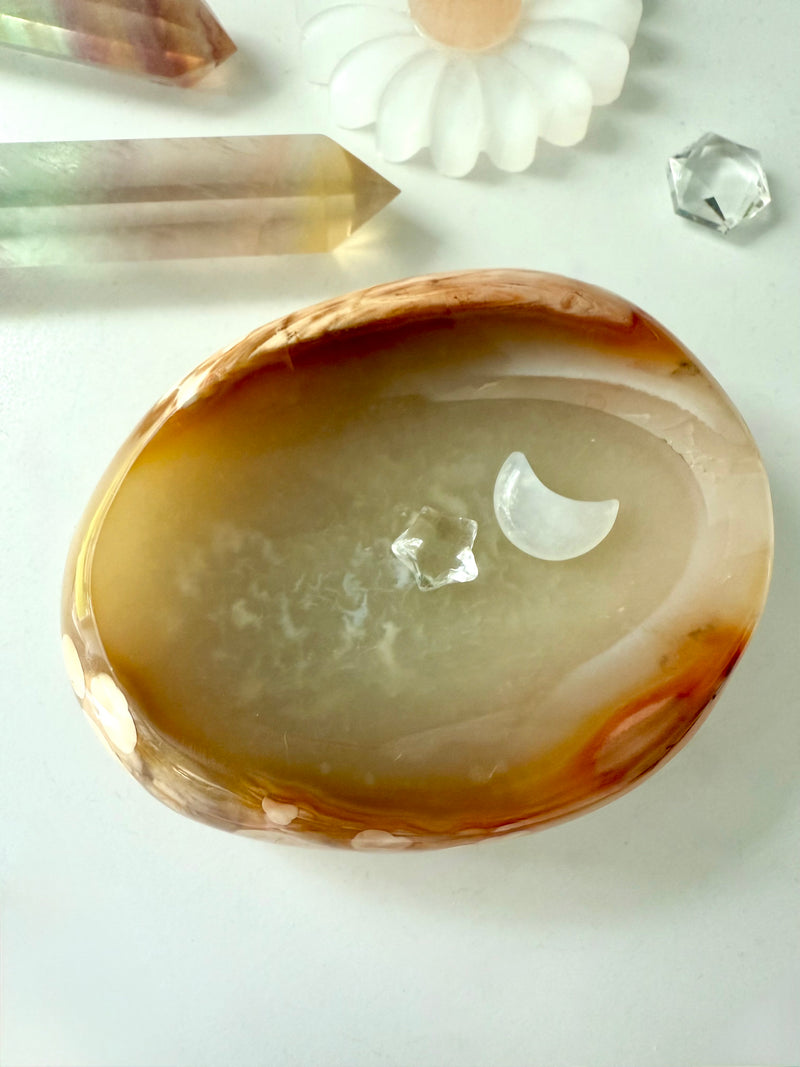 Carnelian Flower Agate Bowl