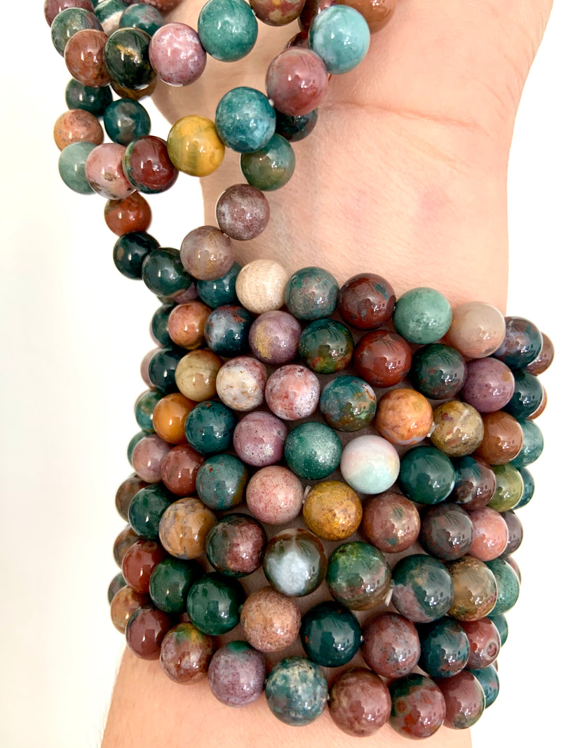 Colorful Ocean Jasper Beaded Bracelets