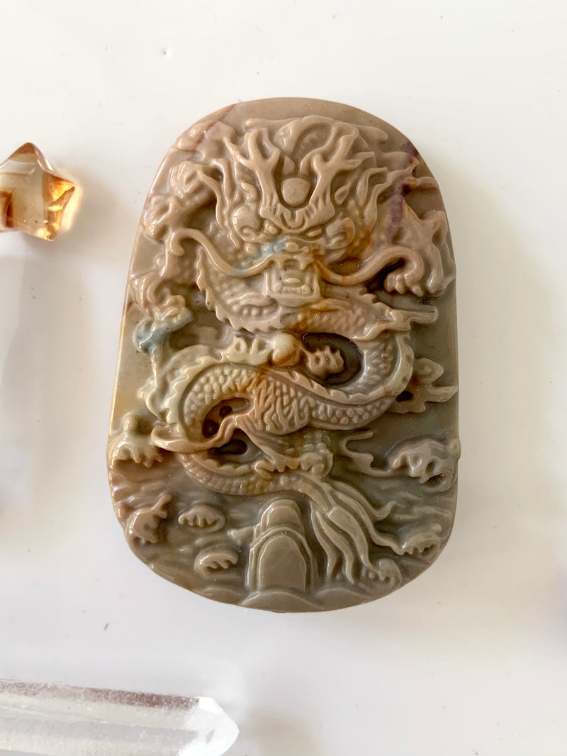 Alashan Agate Dragon Medallions