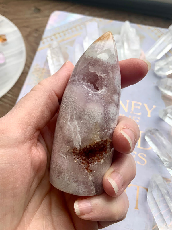 Pink Amethyst Flower Agate Freeform Tower