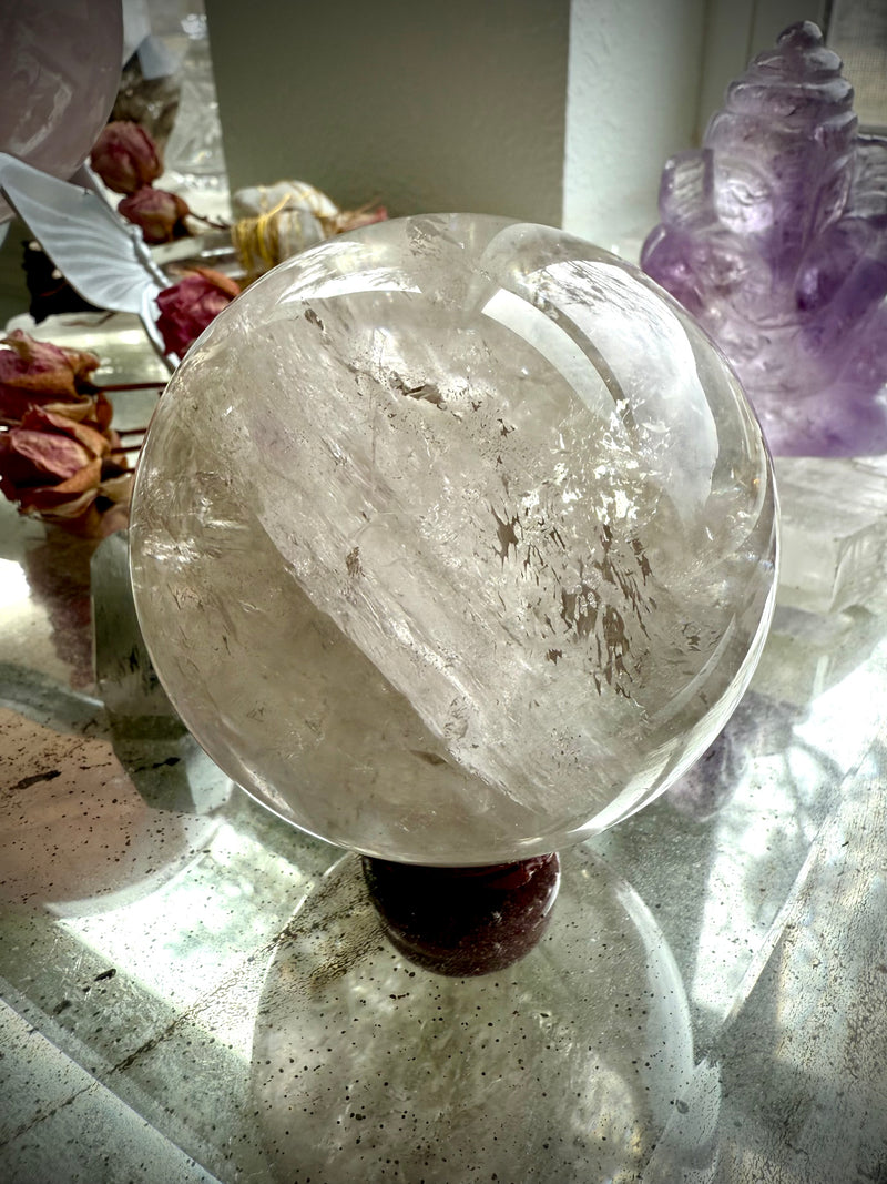 Champagne Smokey Quartz Sphere with Rainbows