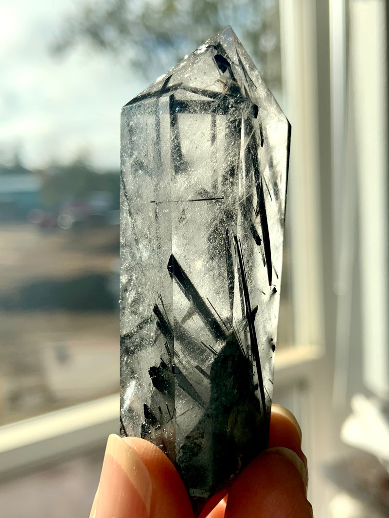 Dramatic Black Tourmaline in Quartz DT