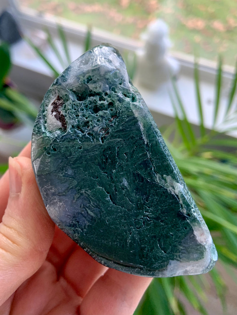 Moss Agate Moon Bowl