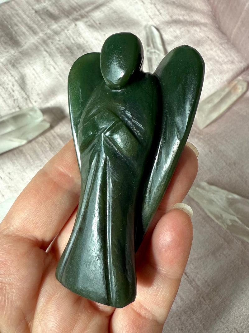 Nephrite Jade Angel Carving