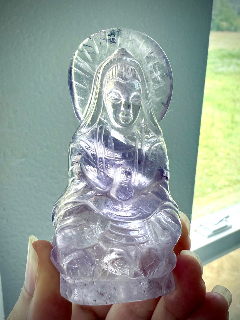 Amethyst Crystal Quan Yin Statue