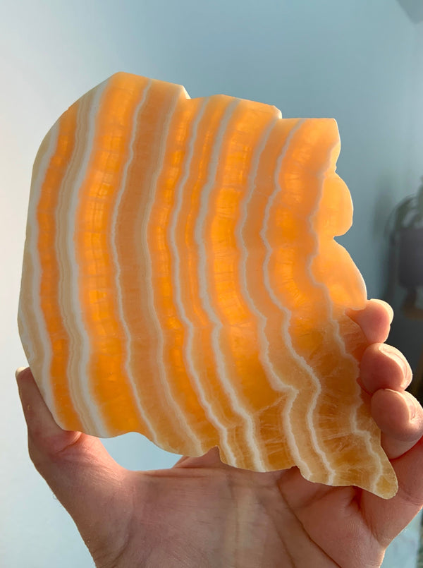 Banded Orange Calcite Slab