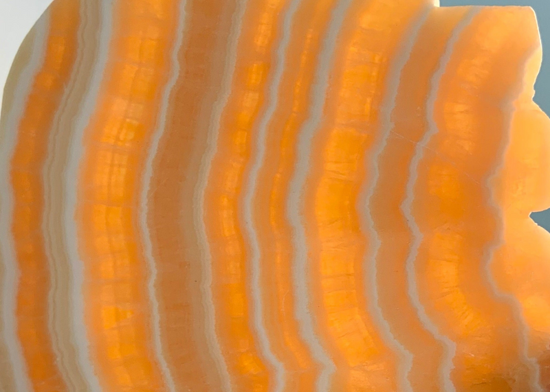 Banded Orange Calcite Slab