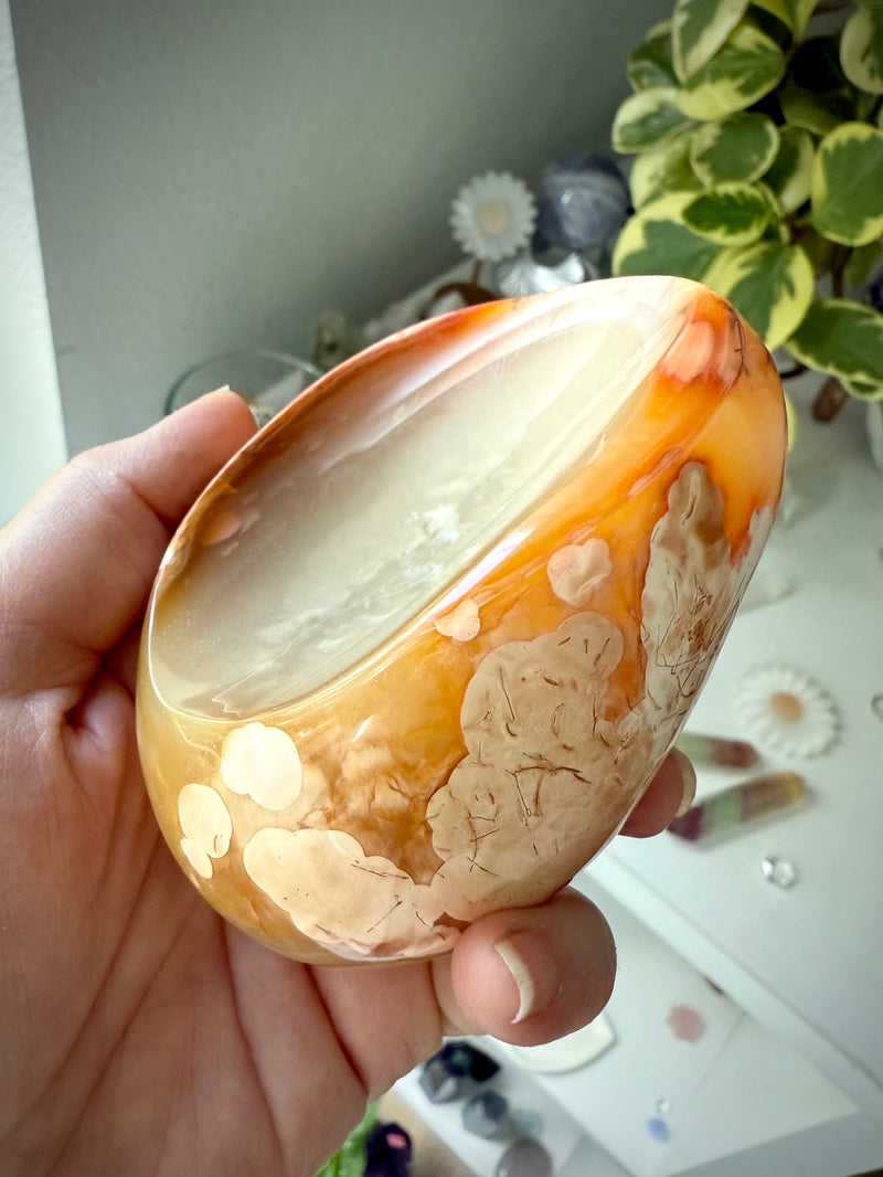 Carnelian Flower Agate Bowl