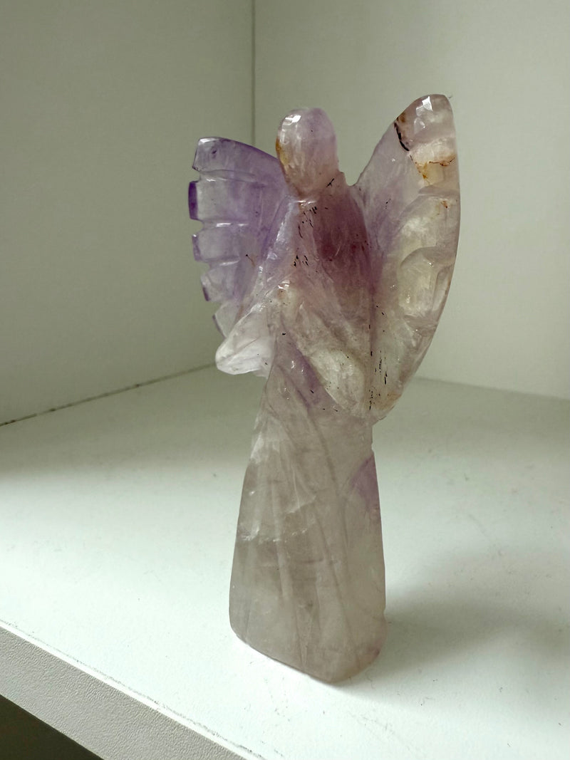 Amethyst Angel Figurine with Golden Healer Inclusions
