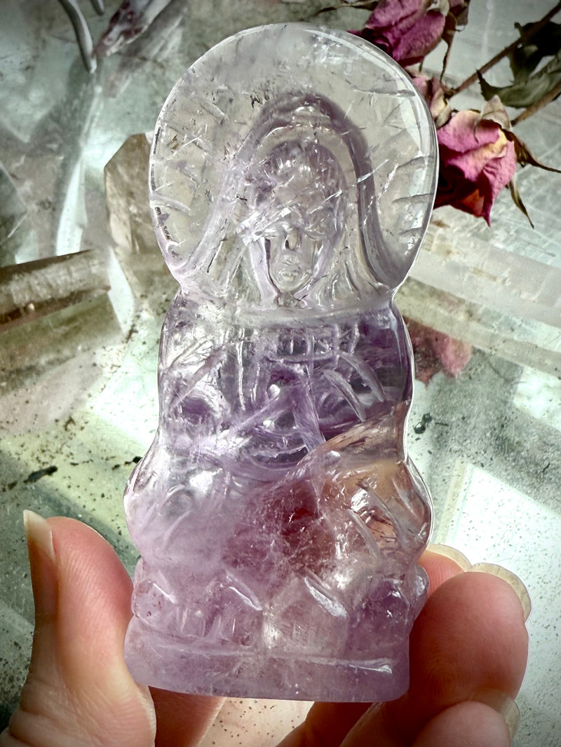 Amethyst Crystal Quan Yin Statue