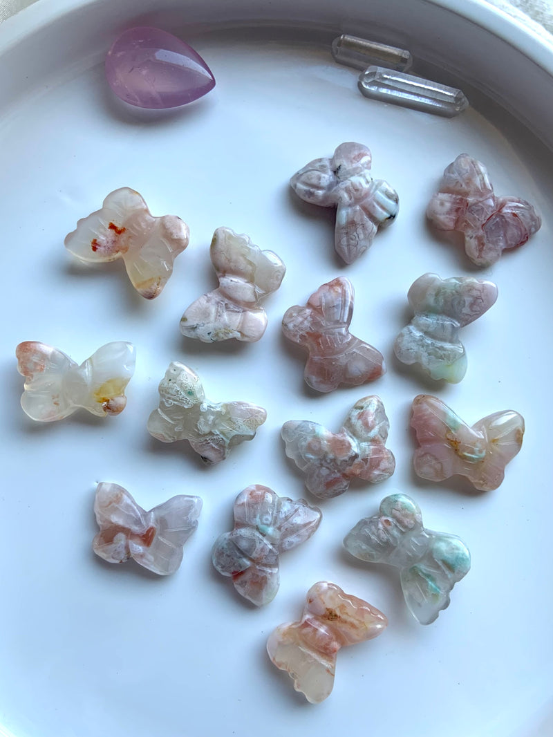 Mini Flower Agate Butterflies