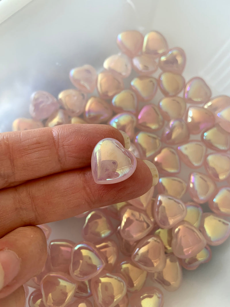 Angel Aura Rose Quartz Hearts