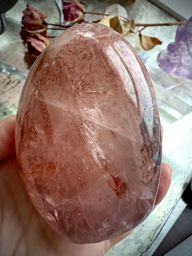 Pink Girasol Fire Quartz Freeform