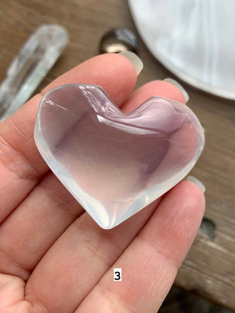 Girasol Milky Quartz Hearts