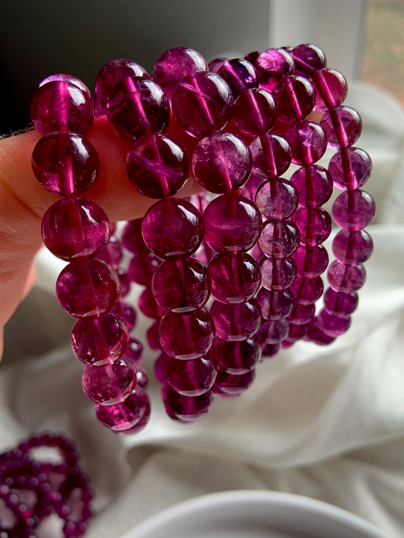 Rare Magenta Fluorite Bracelets