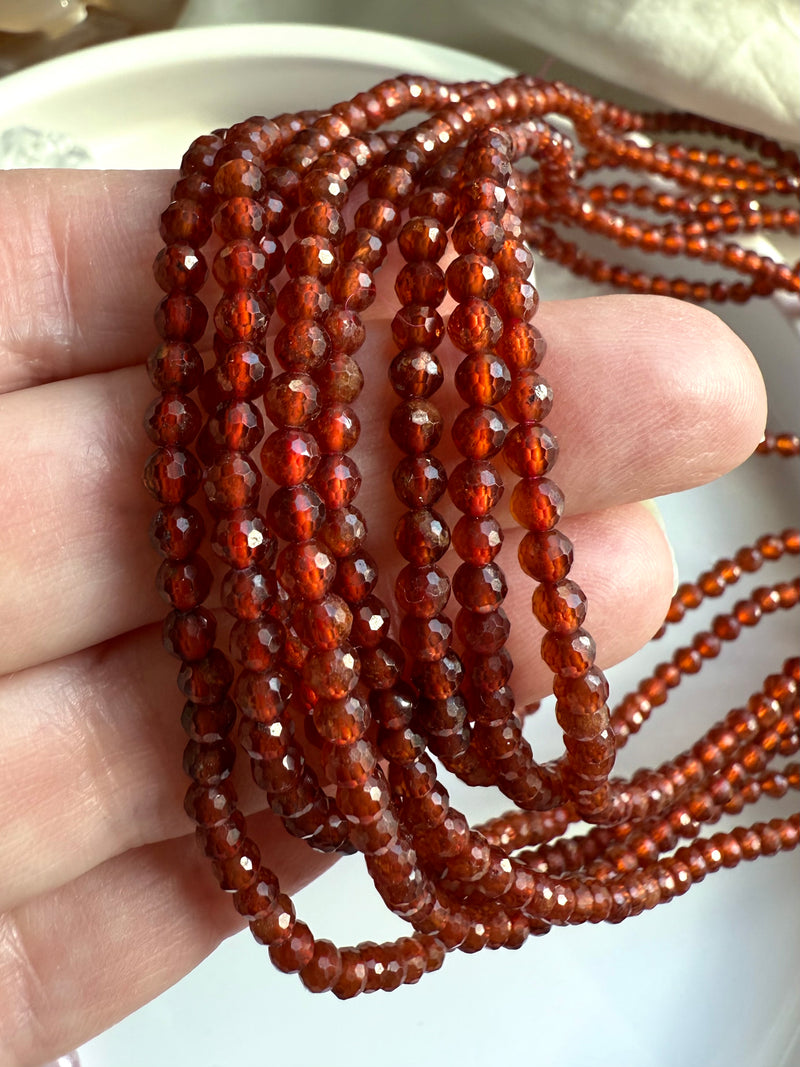 Faceted Spessartite Garnet Wrap Bracelet + Necklace