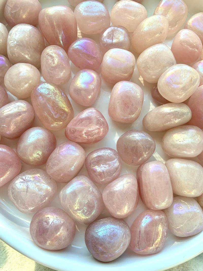 Aura Rose Quartz Tumbles