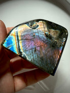 Polished rainbow Labradorite freeform with blue, pink, purple and gold flash