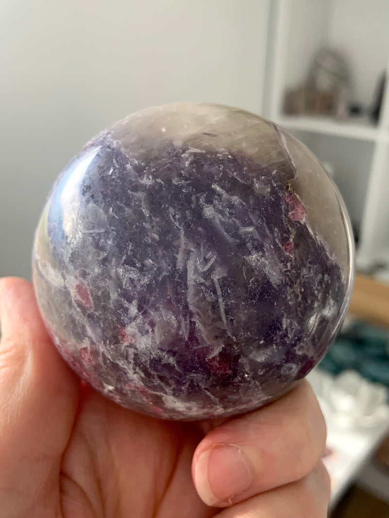 Unicorn Stone Pegmatite Sphere + Holder