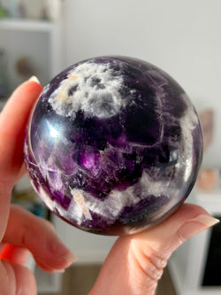 High Quality Chevron Amethyst Sphere with Stand