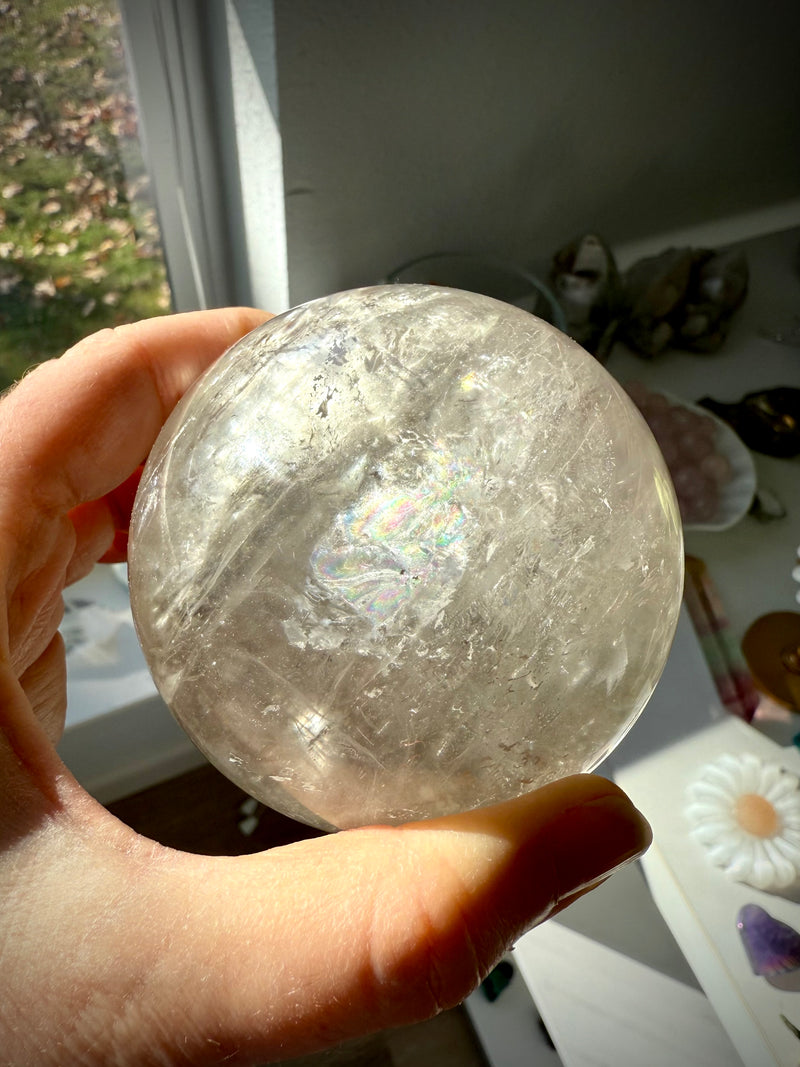 Champagne Smokey Quartz Sphere with Rainbows