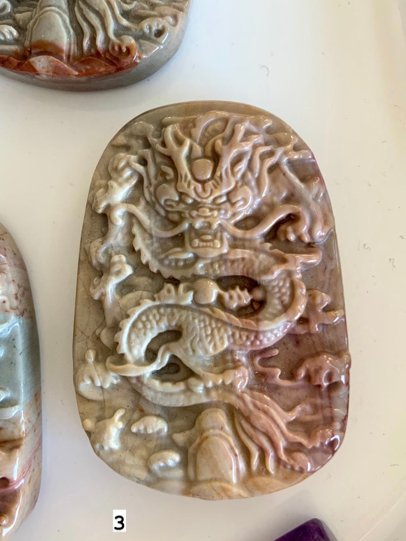 Alashan Agate Dragon Medallions