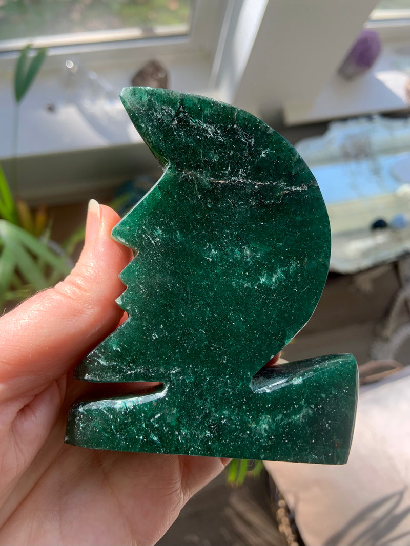 Rare Nephrite Jade Moon Face