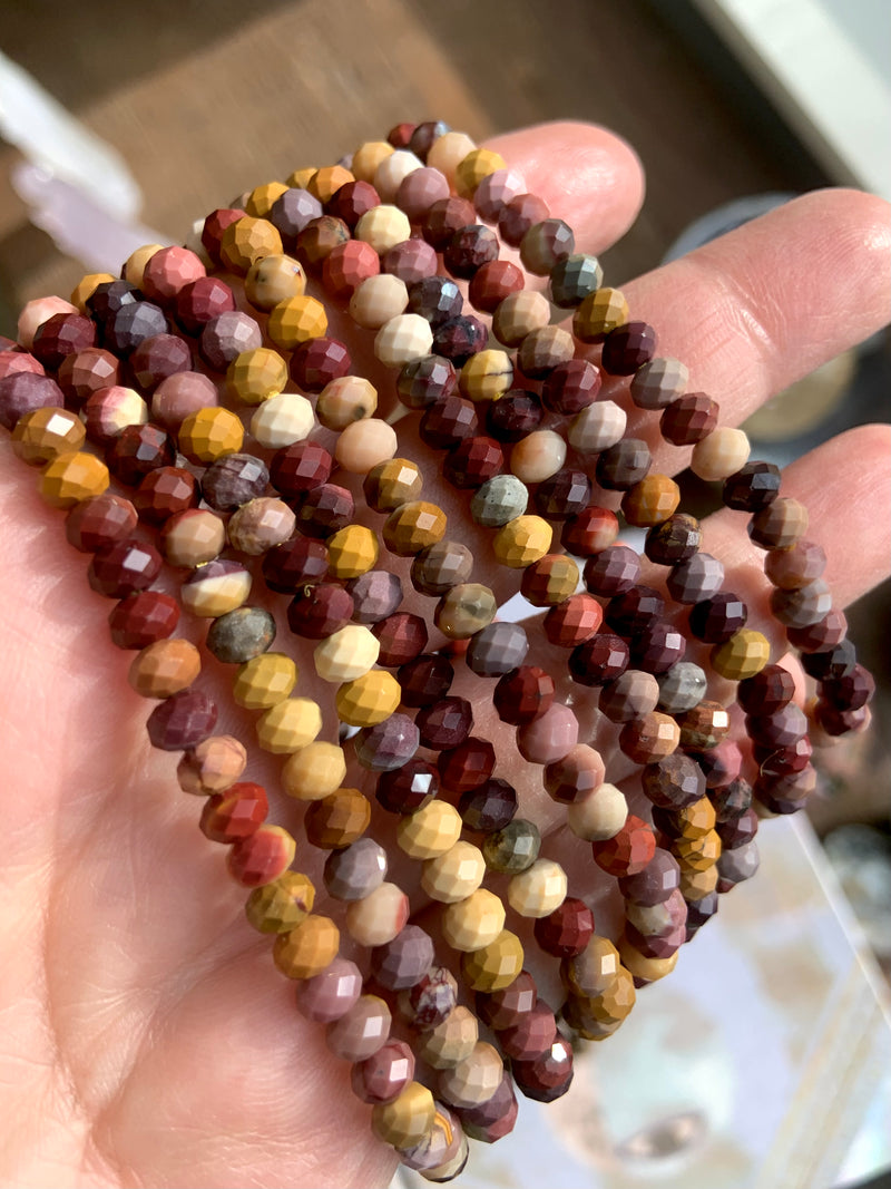 Faceted Mookaite Beaded Bracelet