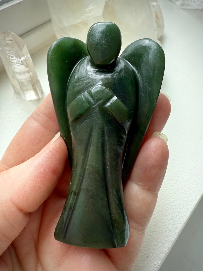 Nephrite Jade Angel Carving