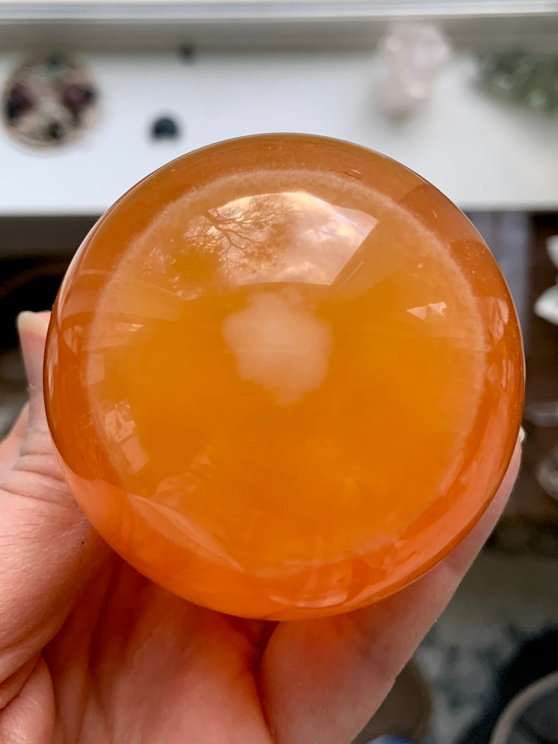 Brilliant Orange Calcite Sphere