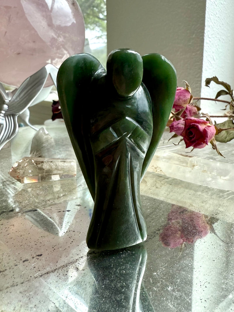 Nephrite Jade Angel Carving