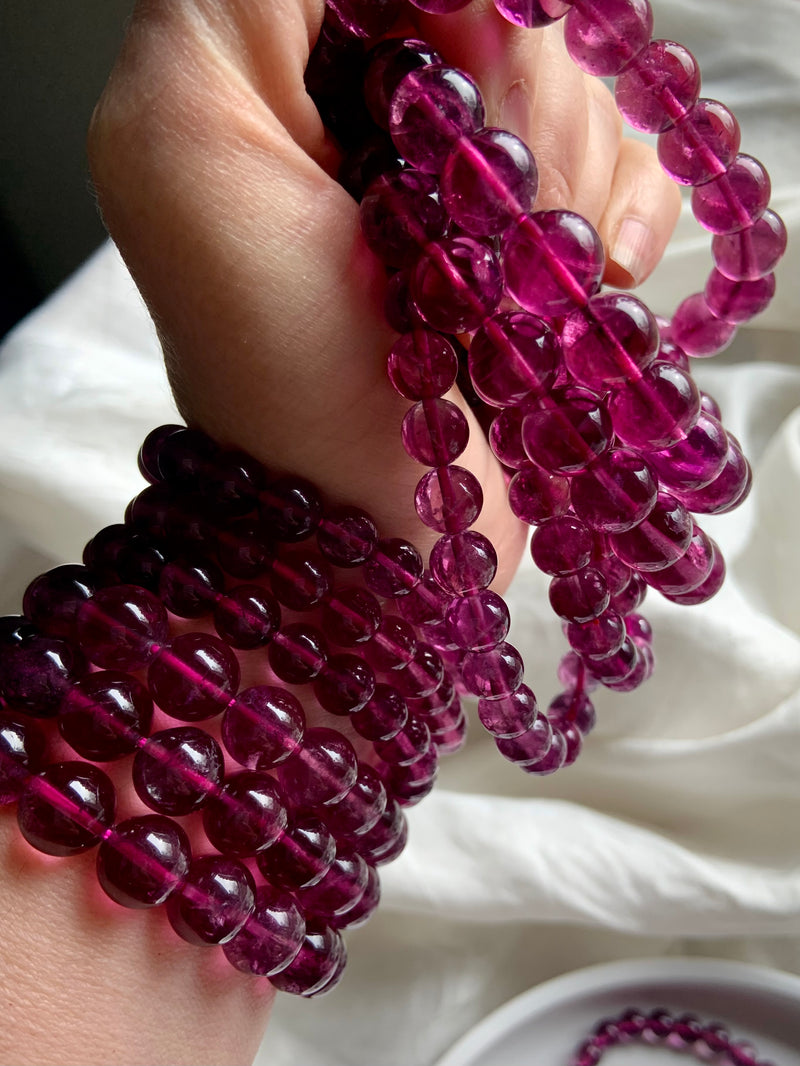 Rare Magenta Fluorite Bracelets