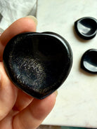 Sheen Obsidian Heart Worry Stone – Silver or Golden Flash Obsidian