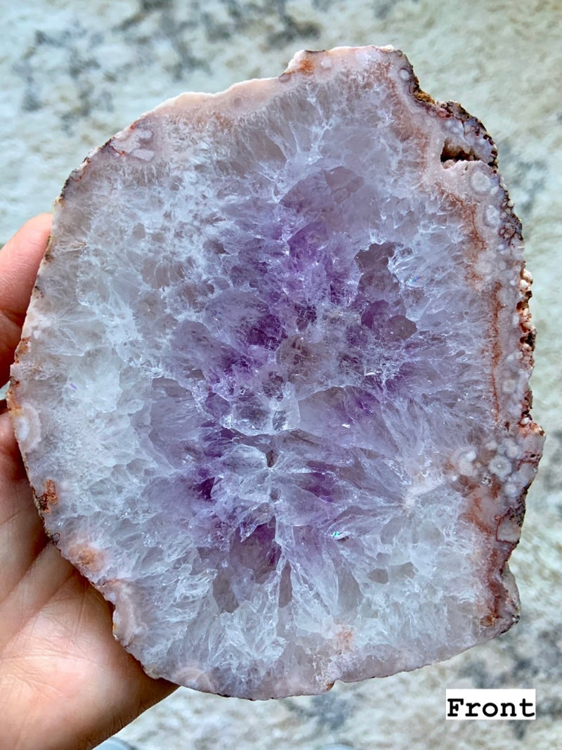 Amethyst x Flower Agate Slab