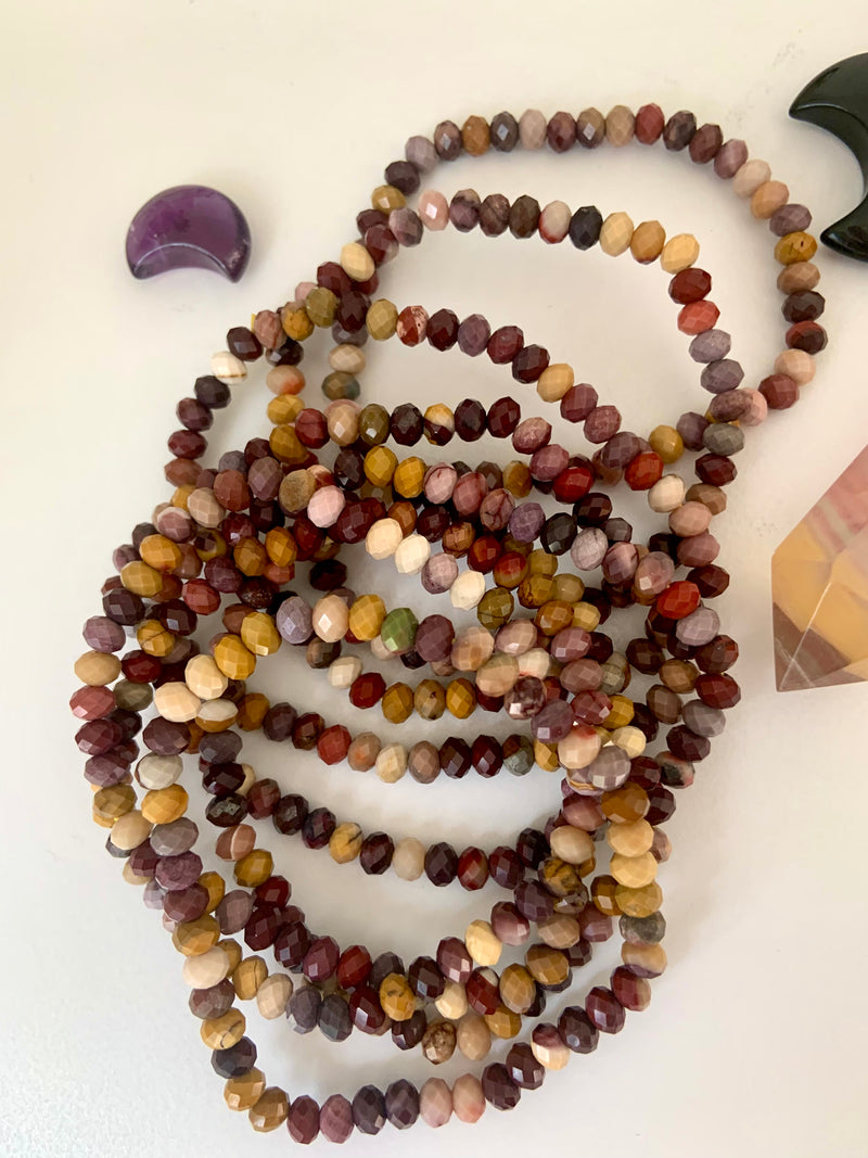 Faceted Mookaite Beaded Bracelet