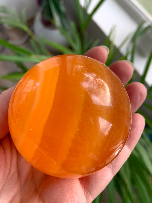 Brilliant Orange Calcite Sphere