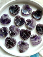 dream amethyst heart worry stones collection for meditation calm and third eye chakra
