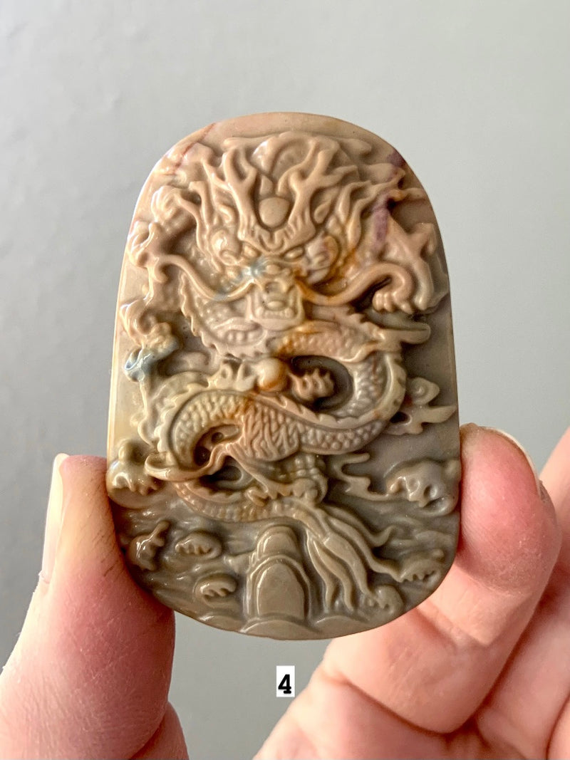 Alashan Agate Dragon Medallions