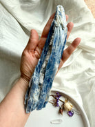 Extra large blue kyanite blade crystal specimen, one of a kind metaphysical stone for energy clearing, meditation + altar display