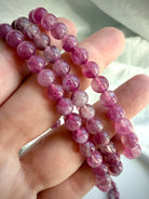 Pink Tourmaline bracelet strands displaying gemmy pink crystals with natural color variation and glowing internal dimension