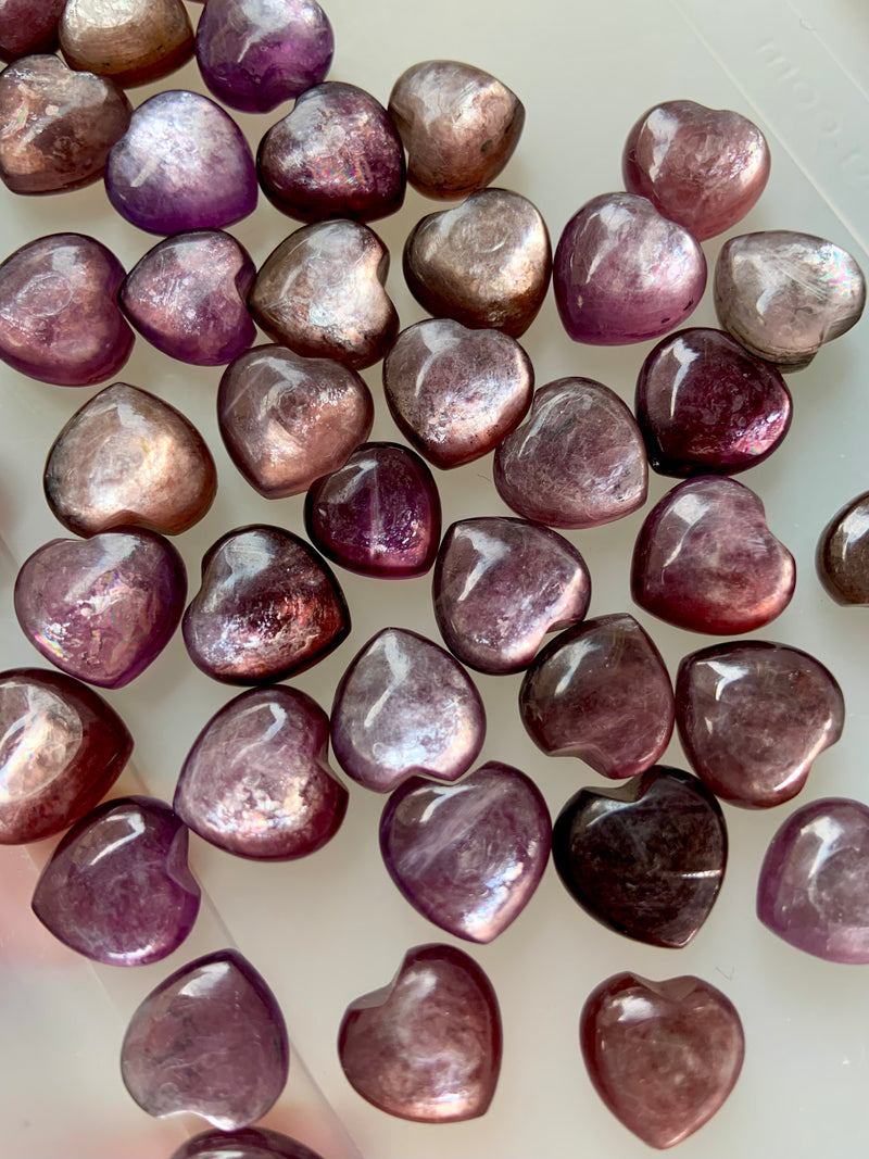 Gem Lepidolite Mini Hearts