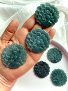 Group of Blue Water Jade peacock medallions with varying shades and natural marbling