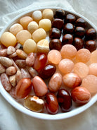 Sacral Chakra crystal set with Orange Calcite, Carnelian, Peach Selenite, Mahogany Obsidian, and Sunstone